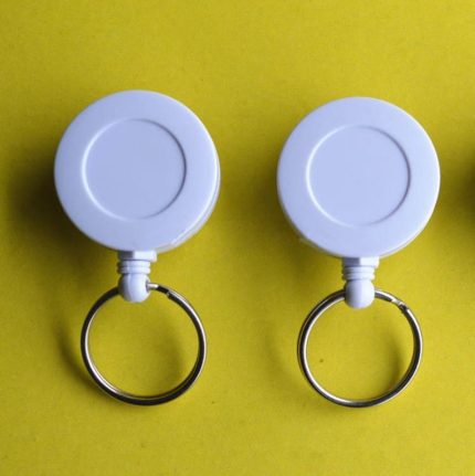 32mm Reels Retractable Badge Holder Alligator Clip ID YOYO Key Belt Clip Card Name Tag (Black)
