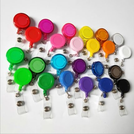 Custom cute fashional colorful plastic work ID card holder badge reel