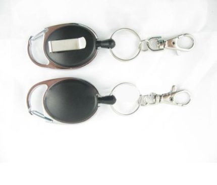 Heavy Duty Retractable Key Reel-Recoil Cord Key Ring Pull Chain Belt Clip OVAL