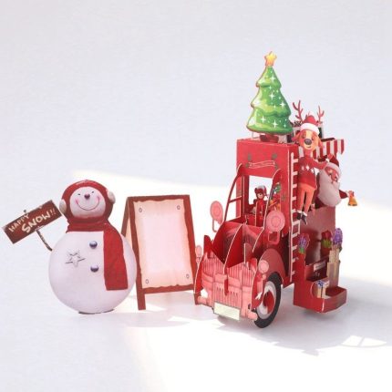 3D Handmade Cards Snowman Santa Claus Christmas Flower Car Paper Invitation Greeting Cards PostCard New Year Party Creative Gift