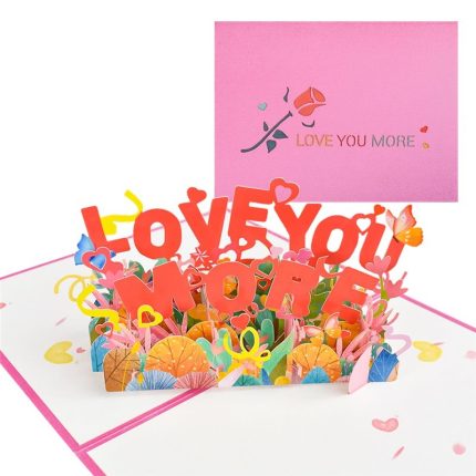 10 Pack LOVE Pop Up Valentines Card 3D Fathers Mothers Day Anniversary Greeting Cards with Envelopes
