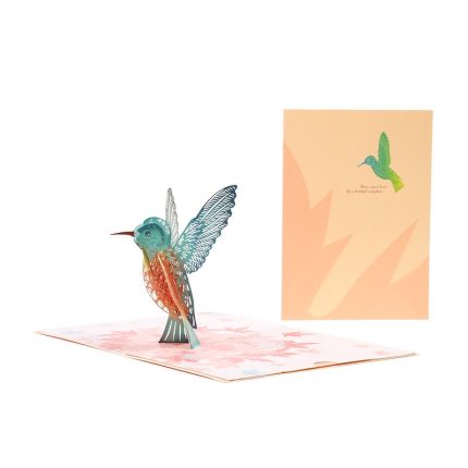 3D Pop Up Hummingbird Bird Greeting Thinking Of You Card for Birthday Father's Day Mother's Day Wedding Envelope
