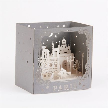 3D Pop Up Cards Birthday Card Anniversary Gifts Postcard Paris Building Wedding Invitations Thanksgiving Greeting Cards