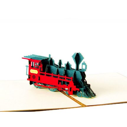 3D Up Greeting Card Retro Train Birthday Easter Anniversary Thanksgiving New