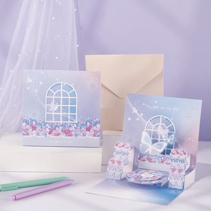 Creative 3D Three dimensional Greeting Card Teacher's Day Tanabata Lovers Birthday Gift DIY Thank You Blessing Card