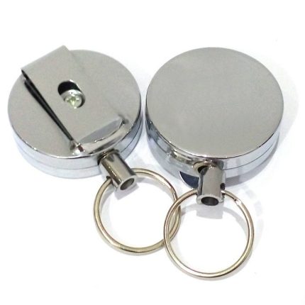Amazon Hot Sell Stainless Steel YoYo Keychain Retractable Metal Badge Reel Name ID Badge Holder With Belt Clip Custom Logo
