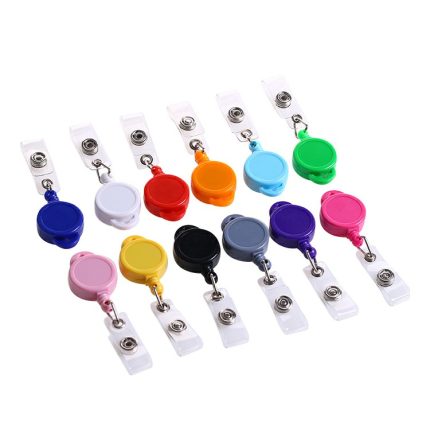 plastic custom retractable yoyo id round ears reel badge
