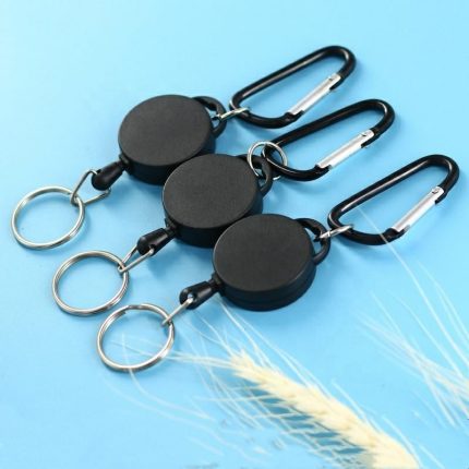 Carabiner retractable id badge reel with kingring yoyo card holder