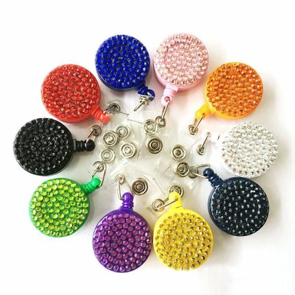 Promotional Bling Company Logo Crystal Flag Diamond Diy Drill Personalized Card Holder Badge Clip