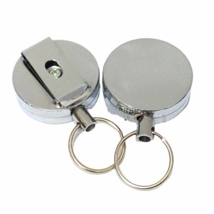 custom hign quality chrome metal retractable id badge reel no minimum order