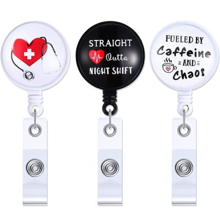 Customized Heavy Duty Retractable Badge Holder Reel, Well Metal ID Badge Holder With Belt Clip Key Ring For Name Card Keychain