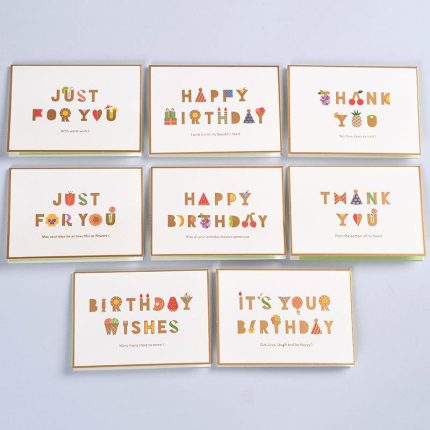 metallic birthday cards thank you greeting cards kids party birthday greeting cards