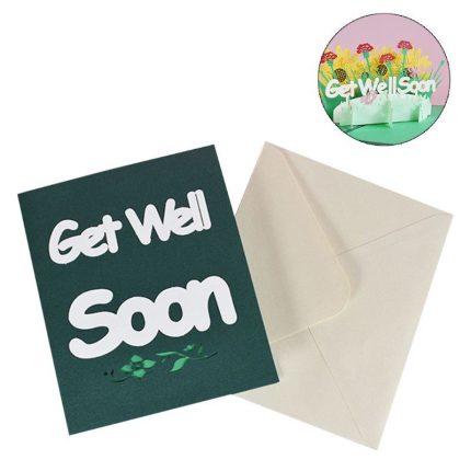 Get Well Soon Card Gift with envelope sticker cut invitation Greeting Card