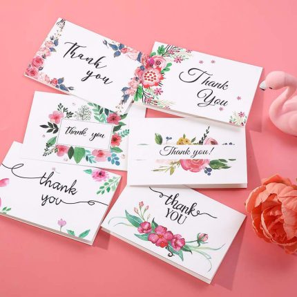 6 Envelope Greeting Cards Gilded Simple Folding Flat Cards New Year Thank You Message Holiday Gift Cards