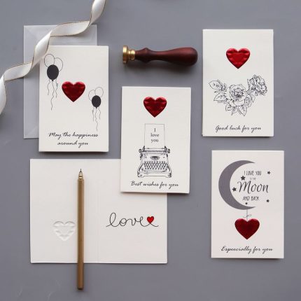6pcs Love 3D Heart Greeting Cards Valentine's Day Greeting Postcards Wedding Engagement Party Decorations For Boy Girl Friend