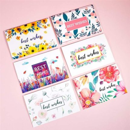 Best Wishes Thank You Floral Card Thanksgiving Day Greeting Card with Envelope Stickers
