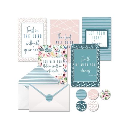 4x6 Blank Christian Greetings Bible Verse Scripture Cards with Envelopes and Matching Stickers